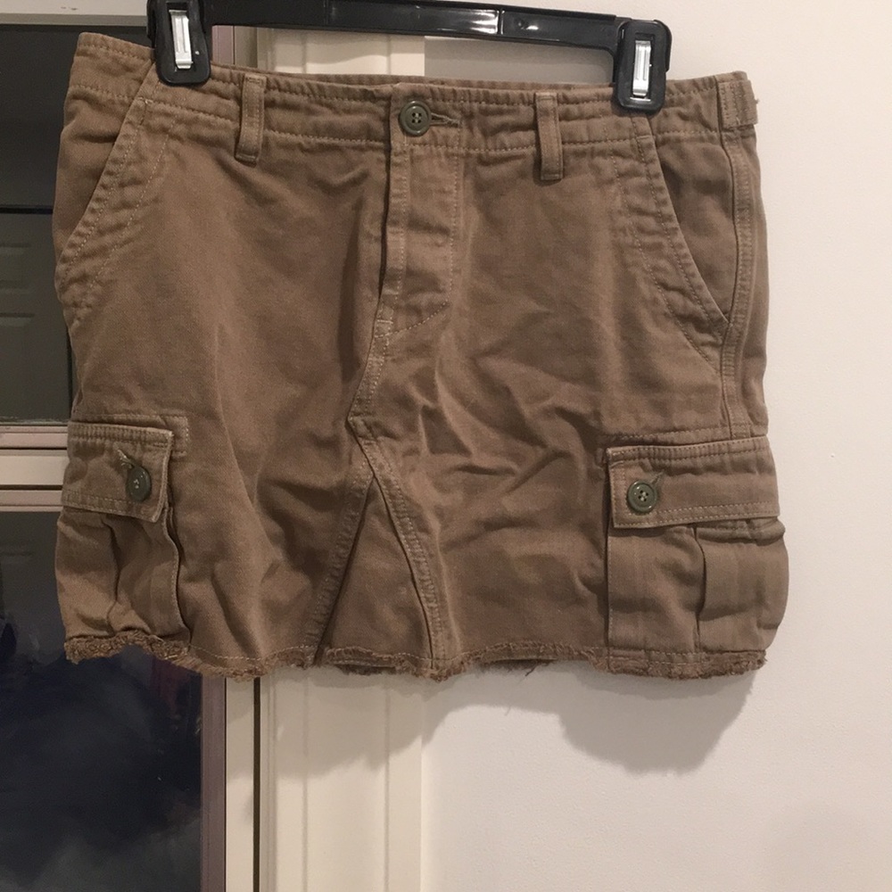 Khaki jeans skirt